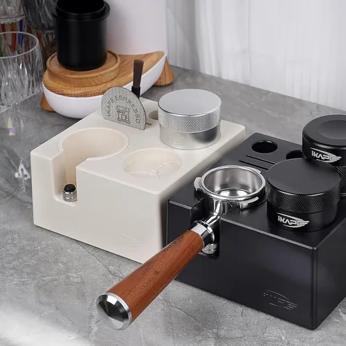 Miniatura 2 de IKAPE Caja ABS para Residuos de Café Espresso, Organizador de Café 7 en 1 Compatible con Almacenamiento de Manipuladores de Espresso de 51, 54, Negro
