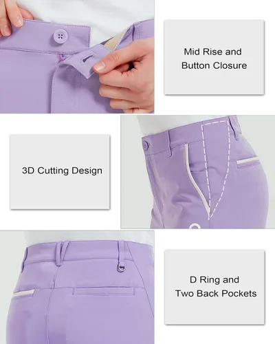 Miniatura 5 de Bakery Pantalones de golf para mujer, elásticos, con bolsillos, de secado rápido, ligeros, pantalones de trabajo