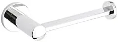 Emtek Moderno soporte de papel higiénico de latón con roseta de acabado a juego, opción de 6 acabados, 28040US26, roseta regular, cromo pulido (US26)