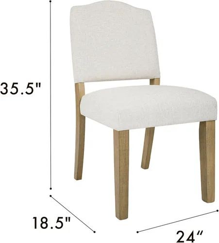 Miniatura 22 de Homepop Silla de comedor con detalles festoneados, sillas de comedor Parsons tapizadas, muebles decorativos para el hogar, tejido gris claro