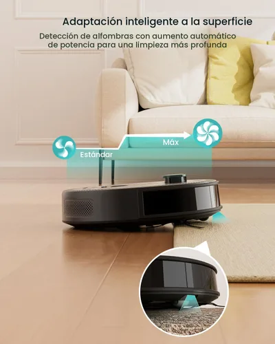 Miniatura 4 de Lefant LiDAR Robot aspiradora y trapeador, mapeo inteligente y evitar obstáculos, pelo de mascotas sin enredos, control de aplicación WiFi 2.4G/5G