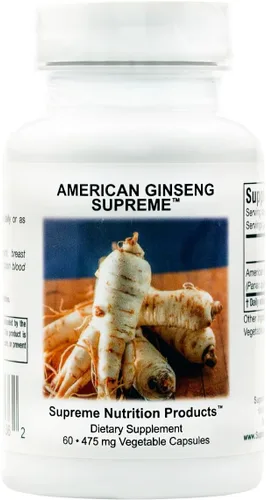 Supreme Nutrition American Ginseng Supreme, 60 cápsulas vegetarianas de raíz de ginseng americano puro