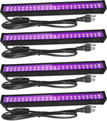 Miniatura 8 de Paquete de 1 barra de luz LED negra de 24 W, suministros de fiesta de luces negras para Halloween, fluorescente, fiesta, dormitorio, sala