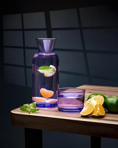 Miniatura 2 de Juego de jarras de agua y vasos de noche, 23.6 onzas - Decantador de agua con vidrio - Jarra de agua y vidrio para mesita de noche - Jarra