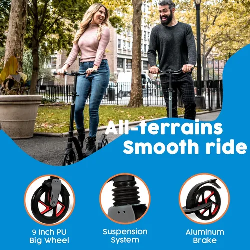 Miniatura 7 de Razor Patinete A6 Kick para niños de 8 años en adelante, manillar extra alto y cubierta más larga, ruedas de uretano de 10 pulgadas, tecnología