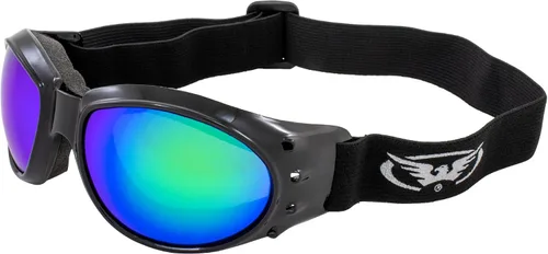 Miniatura 2 de Global Vision Eliminator - Gafas acolchadas para motociclismo, 2 pares, lentes negras con espejo verde y rojo