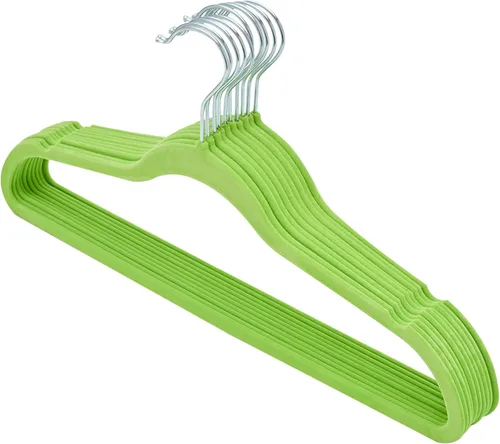 PAQUETE 10 PERCHAS DE TERCIOPELO VERDE