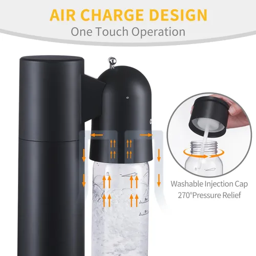 Miniatura 4 de Máquina de agua con gas, dispensador de bebidas para el hogar, máquina de transmisión de refrescos con botellas sin BPA (1 L+0.5 L)