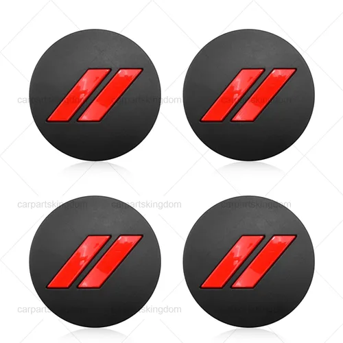 Miniatura 2 de 6CZ27DX8AA - Tapacubos de plástico para rueda de automóvil, 4 unidades, 2.480 in, 2.5 pulgadas, 6CZ27DX8AA (negro mate y rojo)