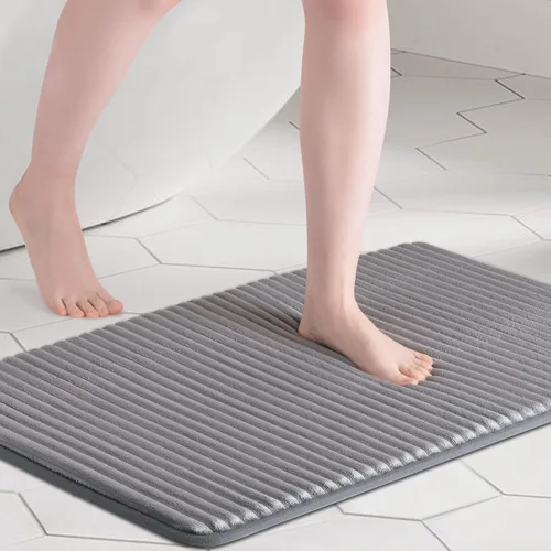 Miniatura 18 de FRESHMINT - Alfombra de baño de espuma viscoelástica ultrasuave con carbón activado, 17 x 24 pulgadas, tapete para baño antideslizante, alfombras