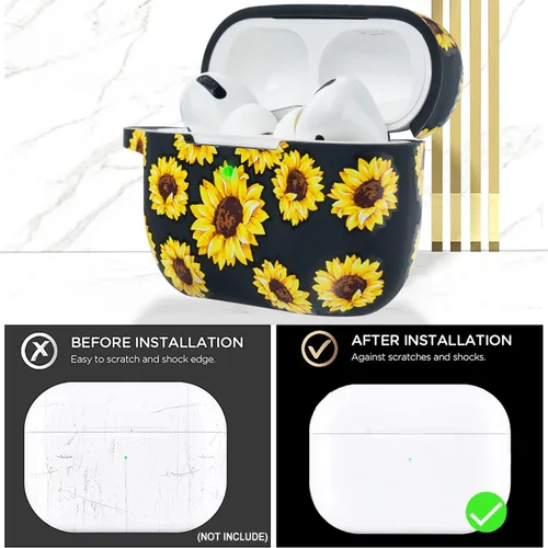 Miniatura 4 de Funda para AirPods Pro 2 de silicona suave - Funda con estampado floral para el segundo estuche de carga de Apple AirPod Pro - Protector con llavero