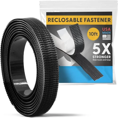Miniatura 9 de Fuerza industrial - Cinta adhesiva negra de 10 pies + tijeras para interiores y exteriores - Cierre autoacoplable compatible con 3M SJ3550 / SJ3560