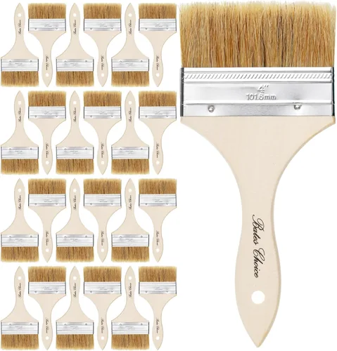Miniatura 10 de Bates - Pinceles de pintura de cerdas naturales de 1 pulgada, juego de 16 unidades para pintura de astillas, tinte de madera y uso general