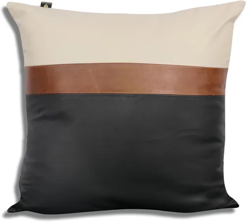 Miniatura 5 de LL LEATHER LOVERS Funda de almohada de piel de cordero - Funda de cojín para sofá, fundas decorativas para sala de estar y dormitorio, 20 x 20 Negro