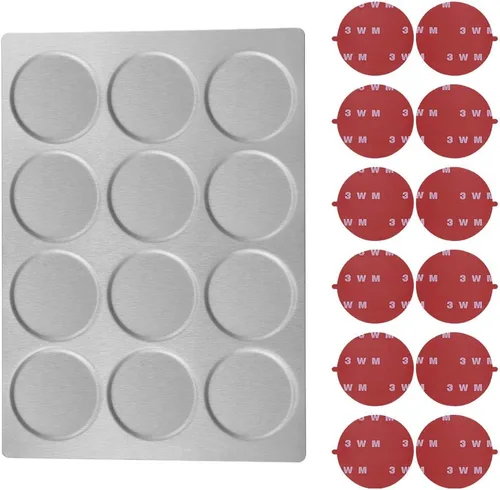 Miniatura 3 de 12 recipientes magnéticos para especias - Base de acero inoxidable montada en la pared - Fácil de instalar 12 LATAS MAGNÉTICAS DE ESPECIAS CON