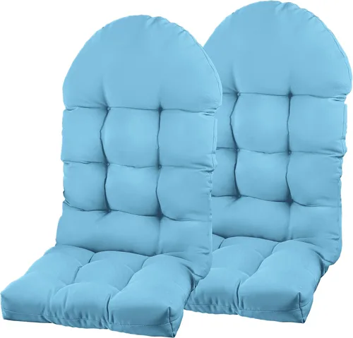 Miniatura 32 de Cojín para silla Adirondack, cojín para silla mecedora 44x19.4x4 pulgadas, cojines de respaldo alto para patio de arriba y abajo con lazos
