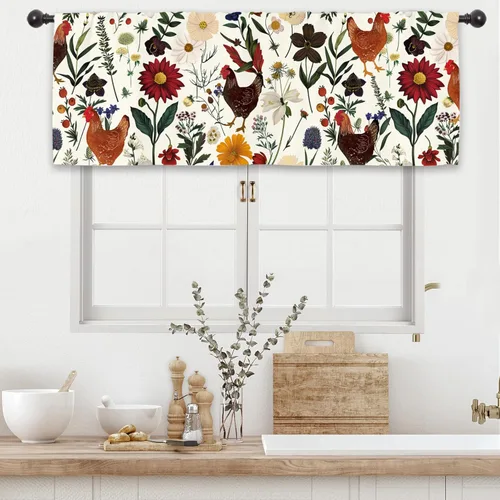 Miniatura 7 de Cortinas rústicas de cocina con puerta de granero de 27.5 pulgadas de ancho x 39 pulgadas de largo, cortinas de tratamiento de ventanas pequeñas
