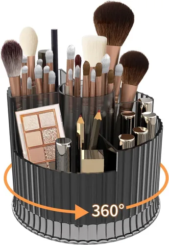 Organizador giratorio de 360° para brochas de maquillaje, 5 ranuras para cosméticos, esmalte de uñas, suministro de arte, cuidado de la piel,