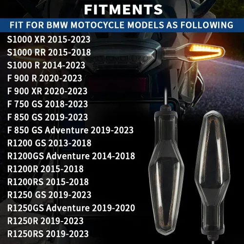 Miniatura 6 de motoparty para BMW Luz de Señal de Giro para BMW R1250 GS R1200 GS F750GS F850GS Adventure F 900 R S1000 XR Lámpara Direccional de Motocicleta