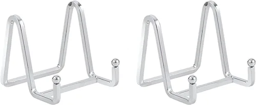 Miniatura 10 de DIDUDIDU Soportes para platos pequeños – Soportes de caballete de hierro de 3 pulgadas para platos decorativos, marcos de fotos, fotos, arte
