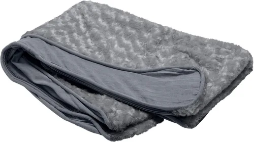 Miniatura 8 de Furhaven Funda de repuesto para cama de perro Minky Plush & Velvet Contour Luxe Lounger, lavable a máquina, gris, Jumbo (XL)