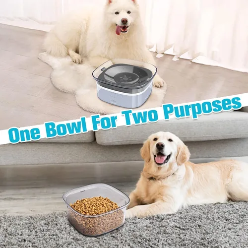 Miniatura 7 de UPSKY Cuenco de agua para perros de 70 onzas, 2 litros, sin derrames, gran capacidad, a prueba de derrames, alimentador de agua lento para mascotas