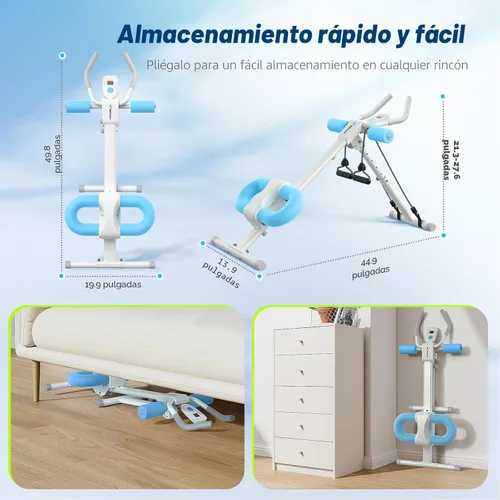 Miniatura 5 de MERACH Máquina de abdominales, equipo de entrenamiento abdominal, máquina de entrenamiento abdominal ajustable para entrenamiento de abdominales