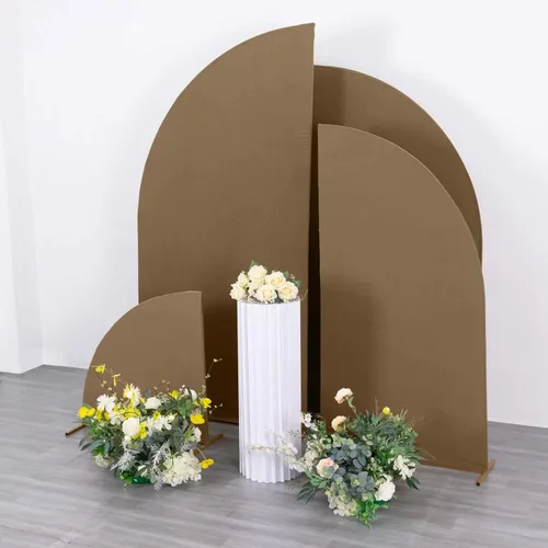 Miniatura 58 de Efavormart - Juego de 4 fundas de elastano beige para arco de media luna, fundas de telón de fondo Chiara de 2.5 pies a 7 pies para escenarios
