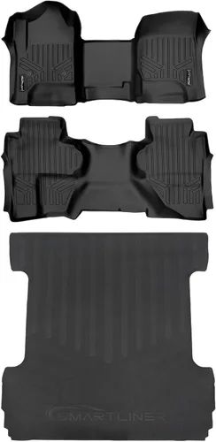 Miniatura 17 de SMARTLINER Juego de tapetes de piso de recubrimiento, de 2 filas, para Chevrolet Silverado 1500 2007-2013