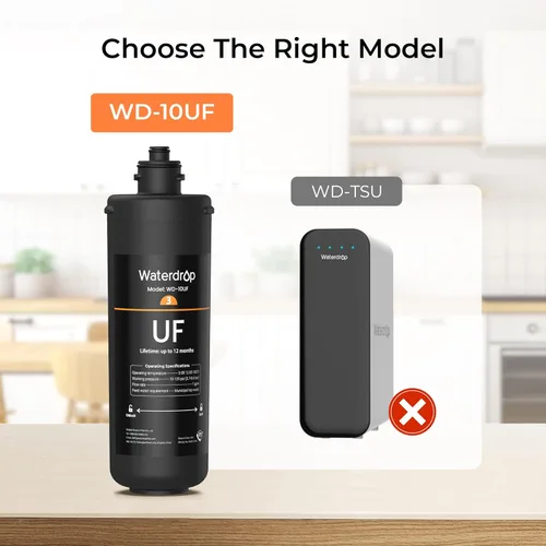 Miniatura 2 de Waterdrop WD-10UF - Filtro de agua para debajo del fregadero, repuesto para Waterdrop WD-TSA-UF Sistema de filtro de agua de 3 etapas para debajo