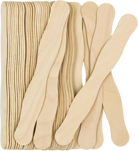Miniatura 8 de WISYOK Palitos de manualidades de 8 pulgadas, 120 unidades, palos ondulados de madera, asas de abanico, palillos grandes para manualidades