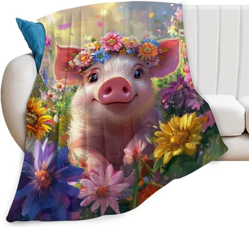 Miniatura 15 de Manta de llama, manta de alpaca, mantas de regalo con flores, ropa de cama de felpa de franela para niñas, mujeres, hombres, niños, amantes