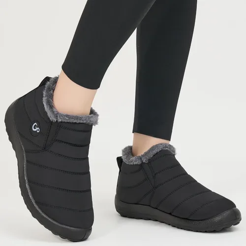 Miniatura 4 de Botas de nieve de invierno para mujer, impermeables, con forro de piel, cómodas, botas de exterior cálidas, antideslizantes, para invierno