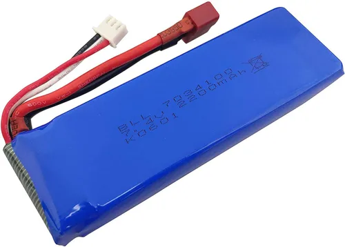 Miniatura 5 de Batería de litio de 2 piezas de 7.4 V 2200 mAh con cargador 2 en 1 para WLtoys K949 10428 10428-A L202 RC control remoto de alta velocidad