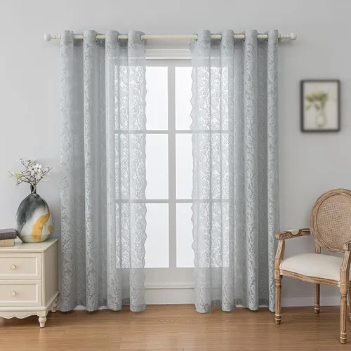 Miniatura 13 de Anytime Paneles de Cortinas Transparentes Arcoíris para Sala de Estar Elegantes Juegos de Tratamiento de Ventanas Translúcidas Filtrantes de Luz