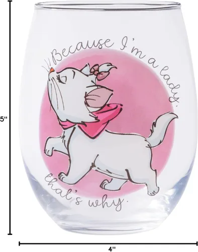 Miniatura 6 de Silver Buffalo Disney Classics Aristocrats - Copa de vino sin tallo, 20 onzas, multicolor, DIS4076FB