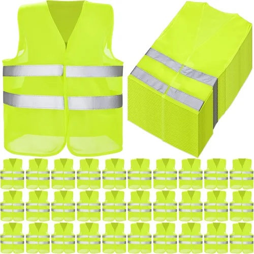 JaGely Chaleco de seguridad de alta visibilidad, chaleco de seguridad de malla reflectante a granel para hombres y mujeres, trabajo, ciclismo,