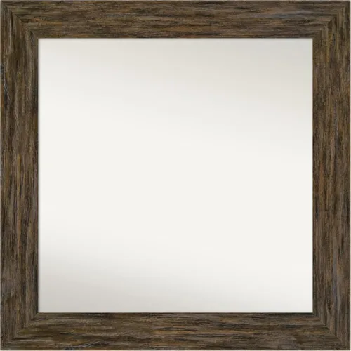 Miniatura 64 de Amanti Art Espejo personalizado, espejo de baño marrón Fencepost, espejo de pared o espejo de tocador de baño sobre el fregadero (27 x 27 pulgadas)