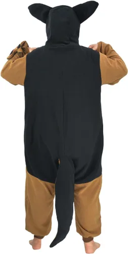 Miniatura 6 de Pijama unisex de una pieza de pastor alemán para adultos, disfraz de Navidad, Halloween, ropa de dormir para mujer