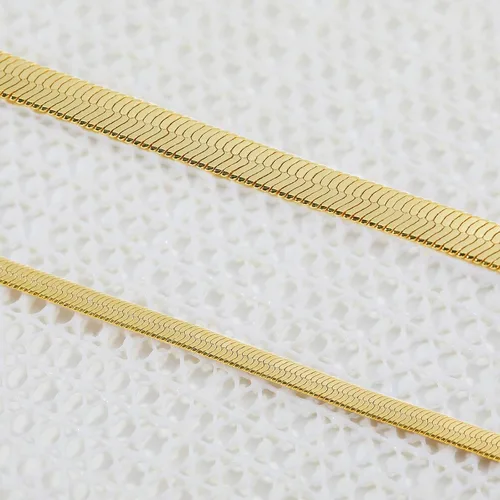 Miniatura 5 de Fiusem Collar de oro para mujer collar de cadena de espiga chapada en oro de 14 quilates gargantilla de cadena de serpiente dorada para mujer