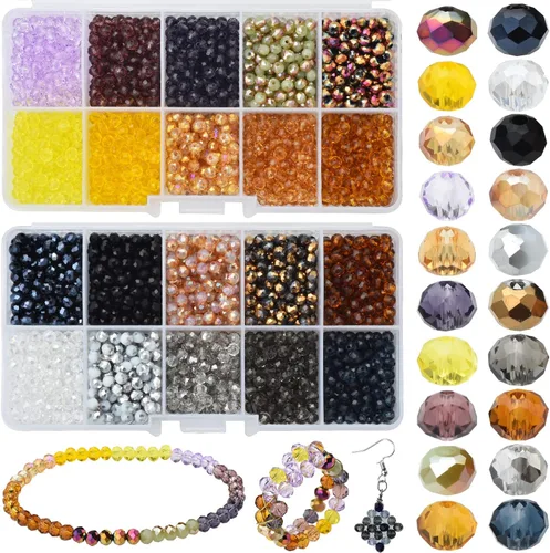 Miniatura 9 de 3000 cuentas de cristal facetadas Rondelle de 0.157 in en 20 colores para la fabricación de joyas 0.157 in Rondelle 5