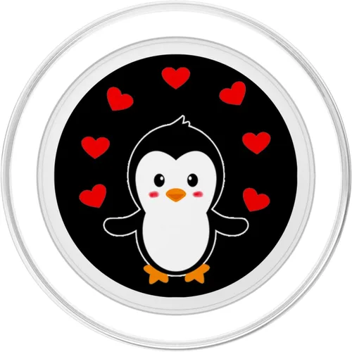 Miniatura 2 de Emperor Pingüino Corazón Rojo Antártida Regalo de Invierno Blanco PopSockets MagSafe PopGrip para iPhone