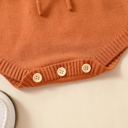 Miniatura 7 de Ursobutegl Mameluco de punto para bebé niña, suéter de manga larga, bordado floral, mameluco cálido, ropa de otoño e invierno