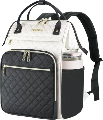Miniatura 9 de EMPSIGN Mochila para laptop de 15.6 pulgadas para mujer, bolsa de trabajo de negocios, repelente al agua, mochila informal con puerto USB