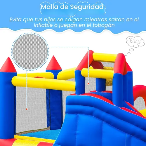 Miniatura 5 de Casa de Rebote Inflable Casa de Saltos Inflable para Niños de 3 a 12 años para Interior y Exterior, Casa de Rebote de Agua 9 en 1 con Tobogán