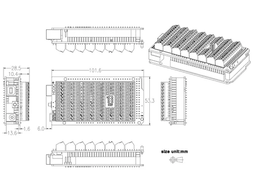 Miniatura 7 de Módulo de Escudo Breakout con Bloque de Terminales de Tornillo para Arduino MEGA-2560 R3