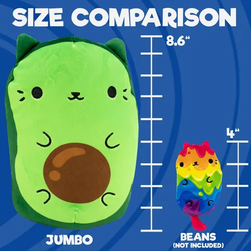 Miniatura 2 de Cats vs Pickles - Jumbo - AvoCatO - Animales de peluche rellenos de frijoles súper suaves y esponjosos de 8 pulgadas - Ideal para niños, niños
