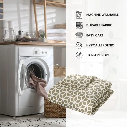 Miniatura 5 de Set de funda de edredón Chic Home Elizabeth de 3 piezas, reversible, con estampado geométrico de diamantes impreso, con cierre, incluye fundas
