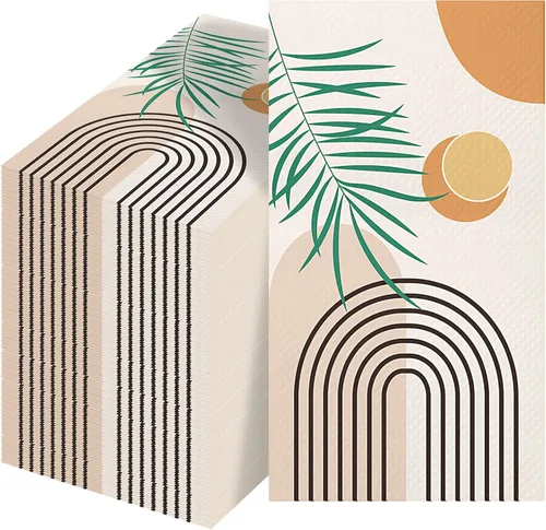Miniatura 9 de Paquete de 100 servilletas florales desechables de papel de 2 capas decorativas para cena, servilletas de cóctel de flores para baño, inodoro