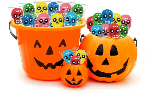 Miniatura 4 de Fruidles Paletas de calavera de Halloween para el Día de los Muertos, envueltas individualmente (paquete de 12)